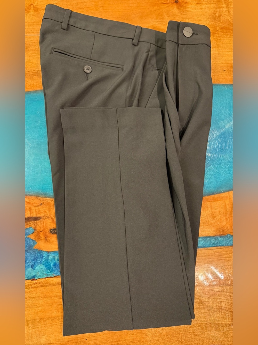 32X30 Perry Ellis Slim-Fit Pants in Black